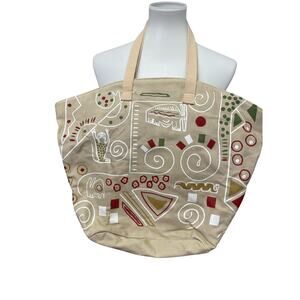 Banner House Asheville NC Lizard Tribal Animal Design Canvas Cotton Tote Bag
